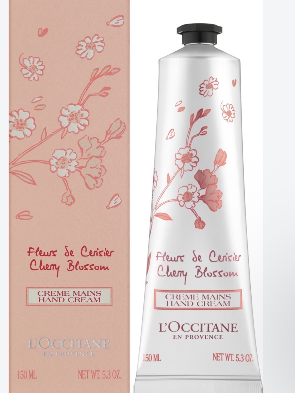 L'OCCITANE Cherry Blossom Hand Cream — White & Pink 150ML 5.3oz